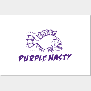 Purple Nasty piranha Posters and Art